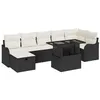 Image de vidaXL Ensemble de canapé de Jardin avec Coussin 8 pcs Noir Poly rotin, Salon Moderne modulable, léger et résistant aux UV, Assise extérieure avec rangements, Parfait pour Jardin et terrasse
