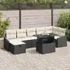 Image de vidaXL Ensemble de canapé de jardin avec coussin 8 pcs Noir Poly rotin
