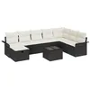 Image de vidaXL Ensemble de canapé de Jardin avec Coussin 9 pcs Noir Poly rotin, Sofa Moderne pour Jardin et terrasse, mobilier de Patio léger, résistant aux intempéries et Super Pratique