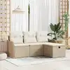 Image de vidaXL Ensemble de canapé de jardin avec coussin 4 pcs Poly rotin