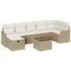 Image de vidaXL Ensemble de canapé de Jardin 8 pcs Beige Poly rotin, Mobilier d'extérieur Moderne, canapé modulable léger, avec Rangement, pour Jardin et terrasse, Lounge détente
