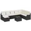Image de vidaXL Ensemble de canapé de Jardin avec Coussin 9 pcs Noir Poly rotin, Salon de Jardin, canapé modulable Moderne, léger, résistant aux UV, Compartiments de Rangement, Ambiance Cosy