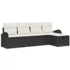 Image de vidaXL Ensemble de canapé de Jardin avec Coussin 5 pcs Noir Poly rotin, Mobilier de Jardin et de terrasse, canapé modulable et Ensemble de Sofas, résistant aux UV, léger, avec rangements