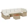 Image de vidaXL Ensemble de canapé de Jardin 8 pcs Beige Poly rotin, Canapé d'extérieur Moderne, résistant aux UV, agencement de Jardin Flexible, Confort Optimal pour Patio et terrasse