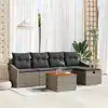 Image de vidaXL Ensemble de canapé de jardin avec coussin 6 pcs Gris Poly rotin