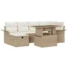 Image de vidaXL Ensemble de canapé de Jardin 7 pcs Beige Poly rotin, Canapé modulaire pour Jardin et terrasse, enrotin Durable, Lounge étanche, avec Compartiments de Rangement