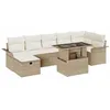 Image de vidaXL Ensemble de canapé de Jardin 8 pcs Beige Poly rotin, Canapé d'extérieur Moderne, mobilier de Jardin en rotin résistant, léger, élégant et modulaire