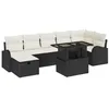 Image de vidaXL Ensemble de canapé de Jardin avec Coussin 8 pcs Noir Poly rotin, Canapé modulaire et Robuste pour Jardin, avec rangements, Parfait pour Vos espaces extérieurs