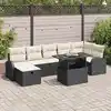 Image de vidaXL Ensemble de canapé de jardin avec coussin 8 pcs Noir Poly rotin