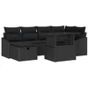 Image de vidaXL Ensemble de canapé de Jardin avec Coussin 7 pcs Noir polyrotin, Salon d'extérieur Moderne, Ensemble de Patio modulable, canapé en Rattan, Meubles résistants aux UV, sièges Flexibles