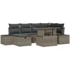 Image de vidaXL Ensemble de canapé de Jardin 7 pcs Gris polyrotin, Canapé d'extérieur Flexible, modulable, résistant aux intempéries, Gain de Place, Salon de Jardin, Convertible en Salle à Manger