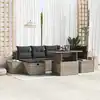 Image de vidaXL Ensemble de canapé de jardin 7 pcs Gris polyrotin