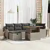 Image de vidaXL Ensemble de canapé de jardin 7 pcs Gris polyrotin