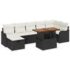 Image de vidaXL Ensemble de canapé de Jardin 8 pcs Noir Poly rotin, Canapé modulaire d'extérieur, matériaux durables et résistants aux UV, Rangement Pratique, léger