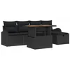 Image de vidaXL Ensemble de canapé de Jardin 6 pcs Noir polyrotin, Ensemble de Meubles de Jardin, canapé modulaire Moderne, résistant aux UV, avec rangements Pratiques