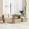 Image de vidaXL Ensemble de canapé de jardin 6 pcs Beige polyrotin