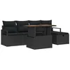 Image de vidaXL Ensemble de canapé de Jardin 6 pcs Noir polyrotin, Ensemble de Meubles de Jardin, Sofa modulaire Moderne, résistant aux intempéries, avec Rangement, en rotin synthétique