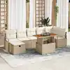 Image de vidaXL Ensemble de canapé de jardin 8 pcs Beige polyrotin