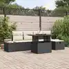 Image de vidaXL Ensemble de canapé de jardin 6 pcs Noir polyrotin