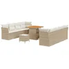 Image de vidaXL Ensemble de canapé de Jardin 11 pcs Beige polyrotin, Ensemble de canapés de Jardin, mobilier en rotin Moderne, Salon extérieur résistant, Patio imperméable, Espace terrasse Polyvalent