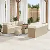 Image de vidaXL Ensemble de canapé de jardin 11 pcs Beige polyrotin