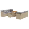 Image de vidaXL Ensemble de canapé de Jardin 11 pc Beige polyrotin