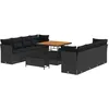 Image de vidaXL Ensemble de canapé de Jardin 11 pcs Noir polyrotin, Jardin et Terrasse, Canapé Lounge en Rattan, Design Modulable, Mobilier Extérieur Résistant, Canapé Polyvalent