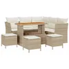 Image de vidaXL Ensemble de canapé de Jardin 9 pc Beige polyrotin