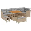Image de vidaXL Ensemble de canapé de Jardin 9 pcs Beige polyrotin, Ensemble de Salon de Jardin Tendance, mobilier de détente Moderne, canapé extérieur résistant aux intempéries