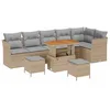 Image de vidaXL Ensemble de canapé de Jardin 8 pc Beige polyrotin