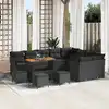 Image de vidaXL Ensemble de canapé de jardin 13 pcs Noir polyrotin