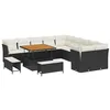 Image de vidaXL Ensemble de canapé de Jardin 13 pcs Noir polyrotin, Ensemble de Jardin et terrasse, mobilier modulable, Salon Contemporain, canapé réglable