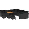 Image de vidaXL Ensemble de canapé de Jardin 13 pcs Noir polyrotin, Jardin et terrasse, Ensemble Salon modulable, canapé en rotin, mobilier extérieur, été, Patio