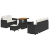 Image de vidaXL Ensemble de canapé de Jardin avec Coussin 8 pcs Noir polyrotin, Canapé modulable extérieur, résistant aux UV, Parfait pour Le Jardin, terrasse, ou au Bord de la Piscine