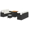 Image de vidaXL Ensemble de canapé de Jardin 9 pcs Noir polyrotin, Canapé de Jardin et terrasse, Design Moderne, matériaux résistants aux UV, léger et Pratique pour Votre Patio