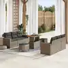 Image de vidaXL Ensemble de canapé de jardin 9 pcs Gris polyrotin