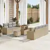 Image de vidaXL Ensemble de canapé de jardin 10 pcs Beige polyrotin