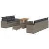 Image de vidaXL Ensemble de canapé de Jardin avec Coussin 10 pcs Gris polyrotin, Salon d'extérieur Moderne, canapé léger en rotin, Table Ajustable, assises résistantes aux intempéries