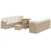 Image de vidaXL Ensemble de canapé de Jardin 11 pc Beige polyrotin