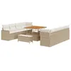 Image de vidaXL Ensemble de canapé de Jardin 11 pcs Beige polyrotin, Canapé Moderne pour Jardin, Ensemble de détente en rotin, Meuble de Patio Confortable, résistant aux intempéries
