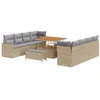 Image de vidaXL Ensemble de canapé de Jardin 11 pcs Beige polyrotin, Canapé Moderne pour Jardin, Ensemble de détente en rotin, Meuble de Patio Confortable, résistant aux intempéries