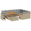 Image de vidaXL Ensemble de canapé de jardin 12 pc Beige polyrotin | Tu peux le reconfigurer pour l'adapter à n'importe quel espace, Fait pour résister à la pluie et au soleil,
