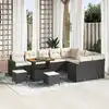 Image de vidaXL Ensemble de canapé de jardin 12 pcs Noir polyrotin