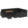 Image de vidaXL Ensemble de canapé de Jardin 13 pcs Noir polyrotin, Jardin et terrasse, canapés modulaires en Rattan Durable, mobilier en Acacia, Parfait pour l'extérieur