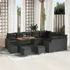 Image de vidaXL Ensemble de canapé de jardin 13 pcs Noir polyrotin