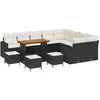 Image de vidaXL Ensemble de canapé de Jardin 13 pcs Noir polyrotin, Jardin et terrasse, canapés modulaires en Rattan Durable, mobilier en Acacia, Parfait pour l'extérieur