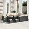 Image de vidaXL Ensemble de canapé de jardin 13 pcs Noir polyrotin