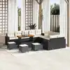 Image de vidaXL Ensemble de canapé de jardin 14 pcs Noir polyrotin