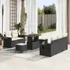 Image de vidaXL Ensemble de canapé de jardin avec coussin 8 pcs Noir polyrotin