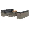 Image de vidaXL Ensemble de canapé de Jardin 11 pcs Gris Poly rotin, Salon d'extérieur Moderne, canapé en rotin Robuste, mobilier modulable, résistant aux intempéries